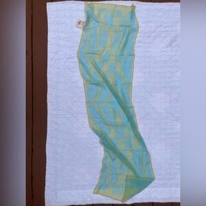 Light Blue & Yellow Geometric Sheer Scarf